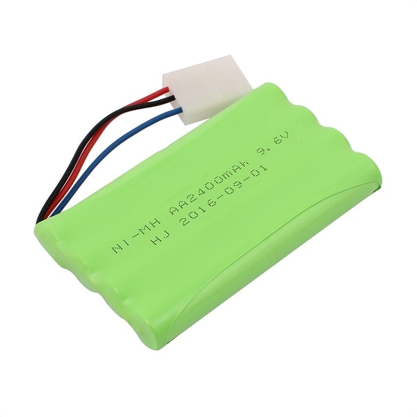 DC 9.6V 2400mAh Rechargable Ni-MH AA Battery Pack for RC Airplane w 3P Connector