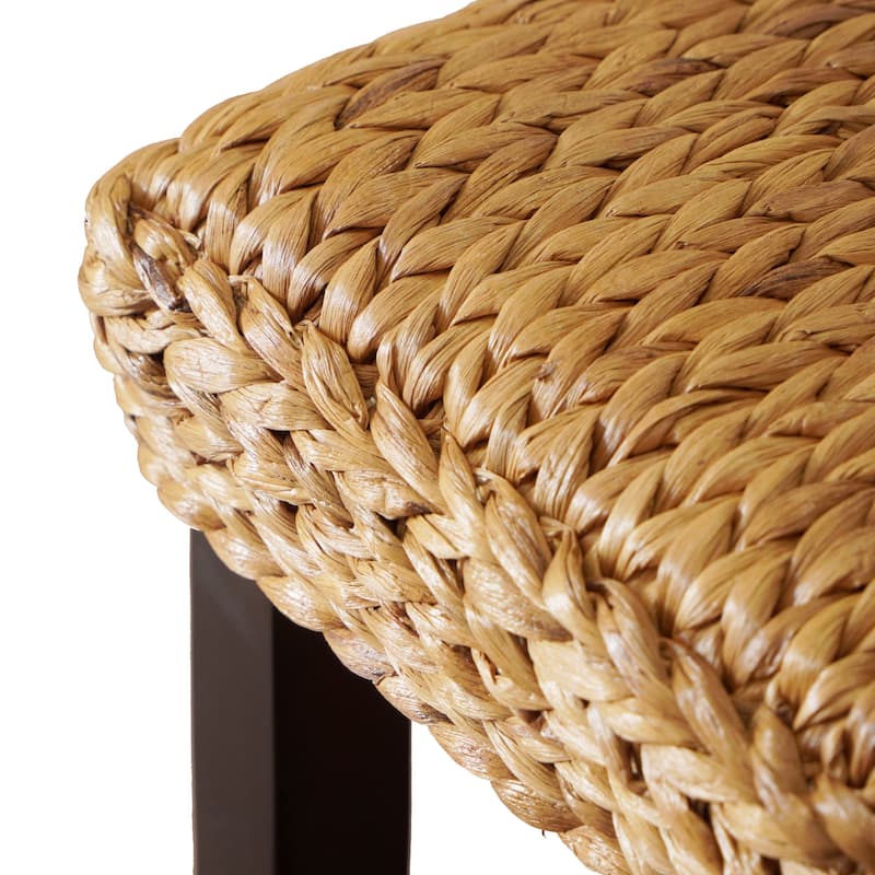 M4H Sultan Solid Wood Natural Water Hyacinth Indoor Bench