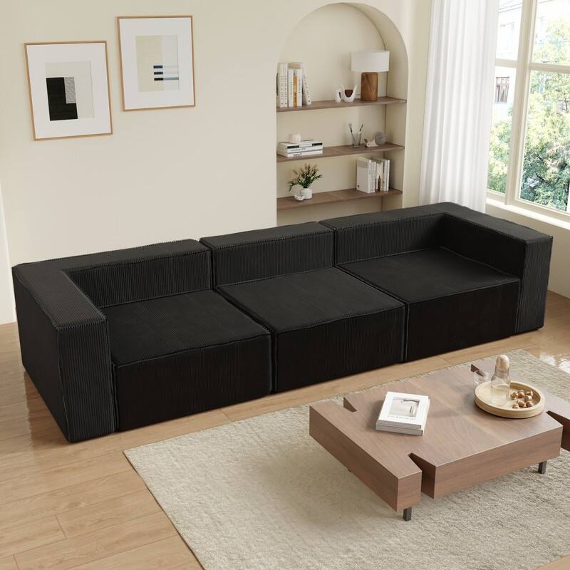 Module Corduroy Three Seater Compression Sofa