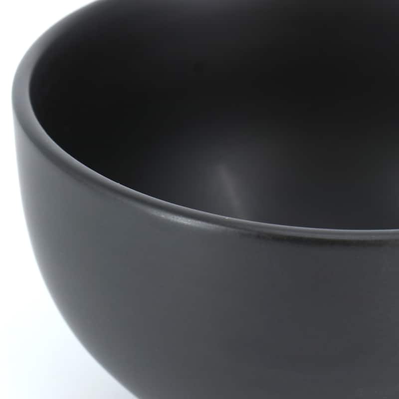 Gibson Home Everyday Plus 12 Piece Round Stoneware Dinnerware Set in Black