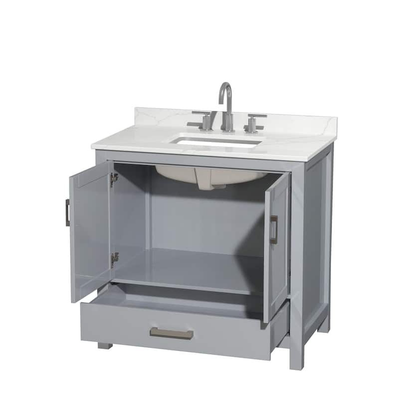 Sheffield 36-inch Single Vanity, 3 Hole Quartz Top