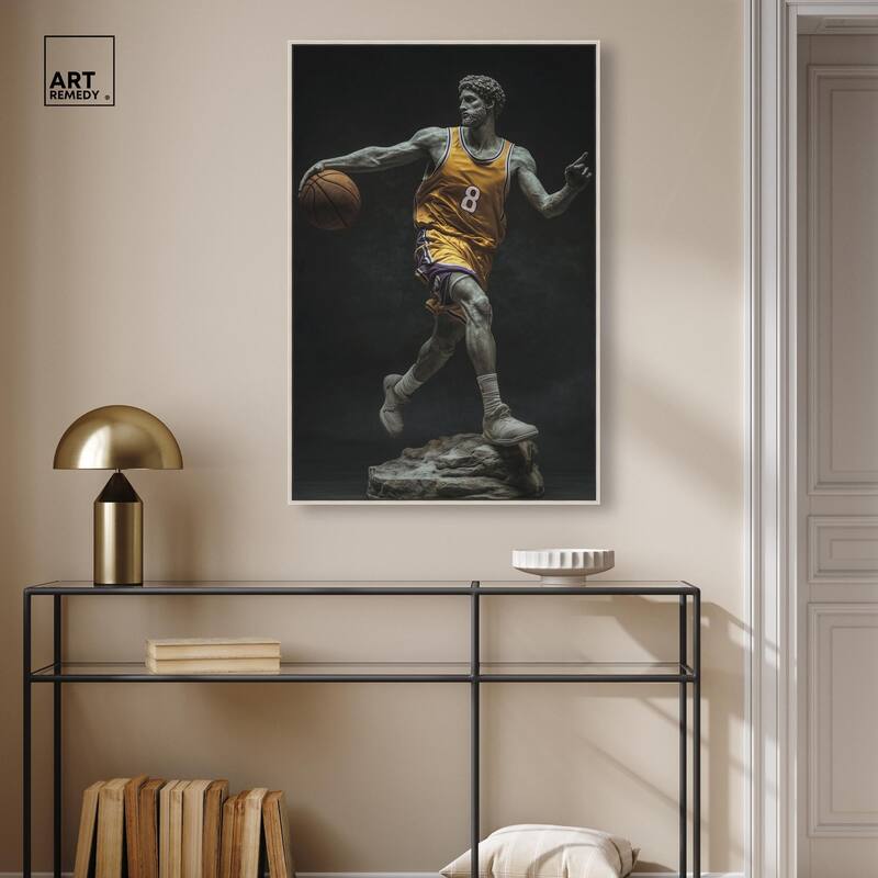 Basketball Yellow Uniform Canvas by Art Remedy