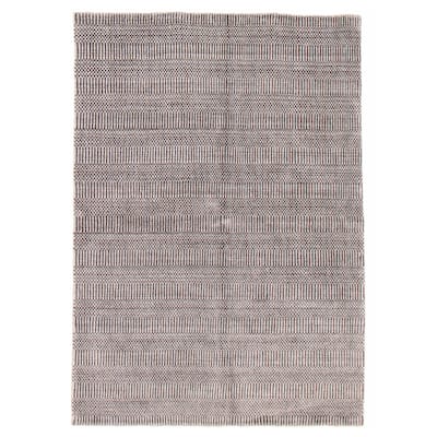 ECARPETGALLERY Hand Loomed Pearl Grey Wool Rug - 5'0 x 6'5