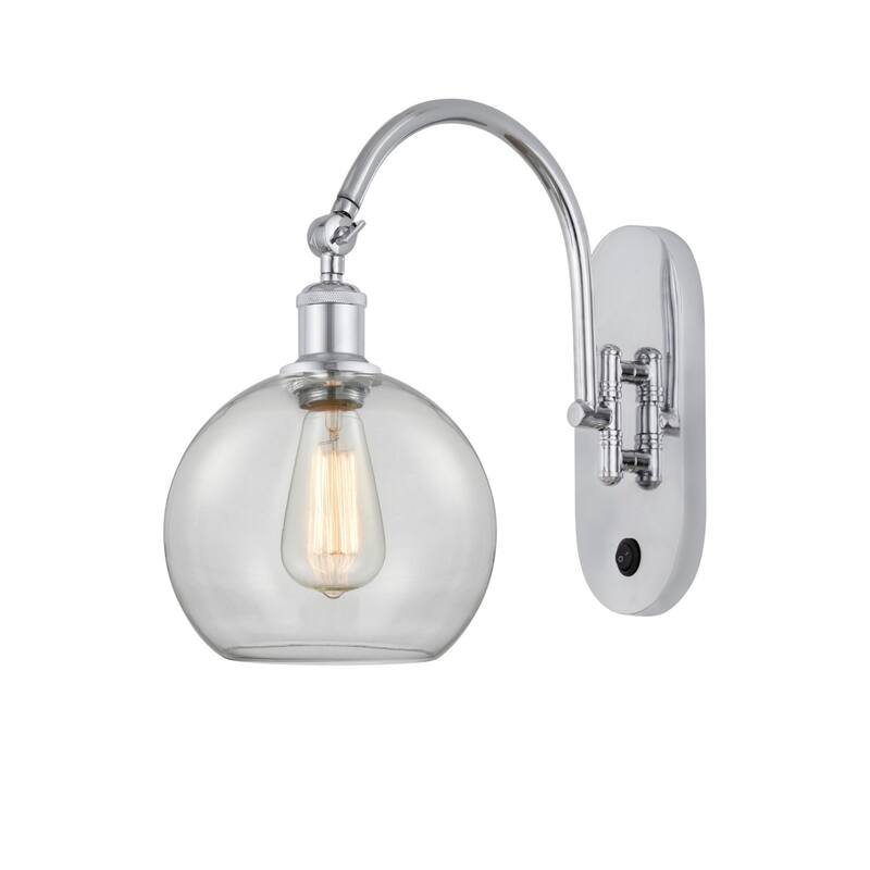 Innovations Lighting 518-1W-14-8 Athens Sconce Athens 14" Tall Wall - Polished Chrome / Clear