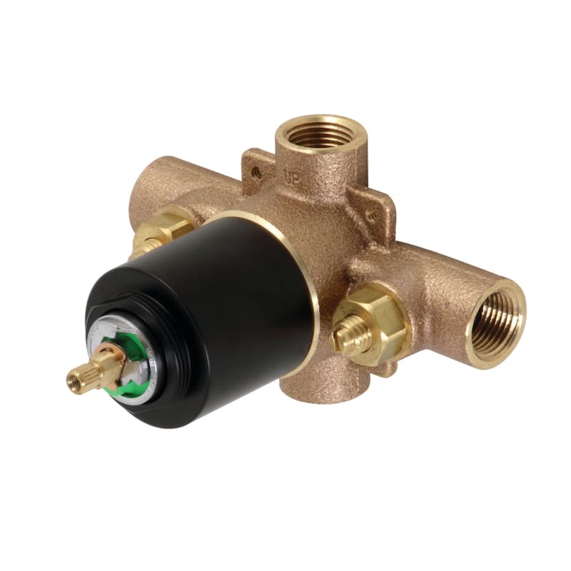 Kingston Brass Chatham Pressure Balanced Rough-In Tub and Shower Valve with Stops - Matte Black