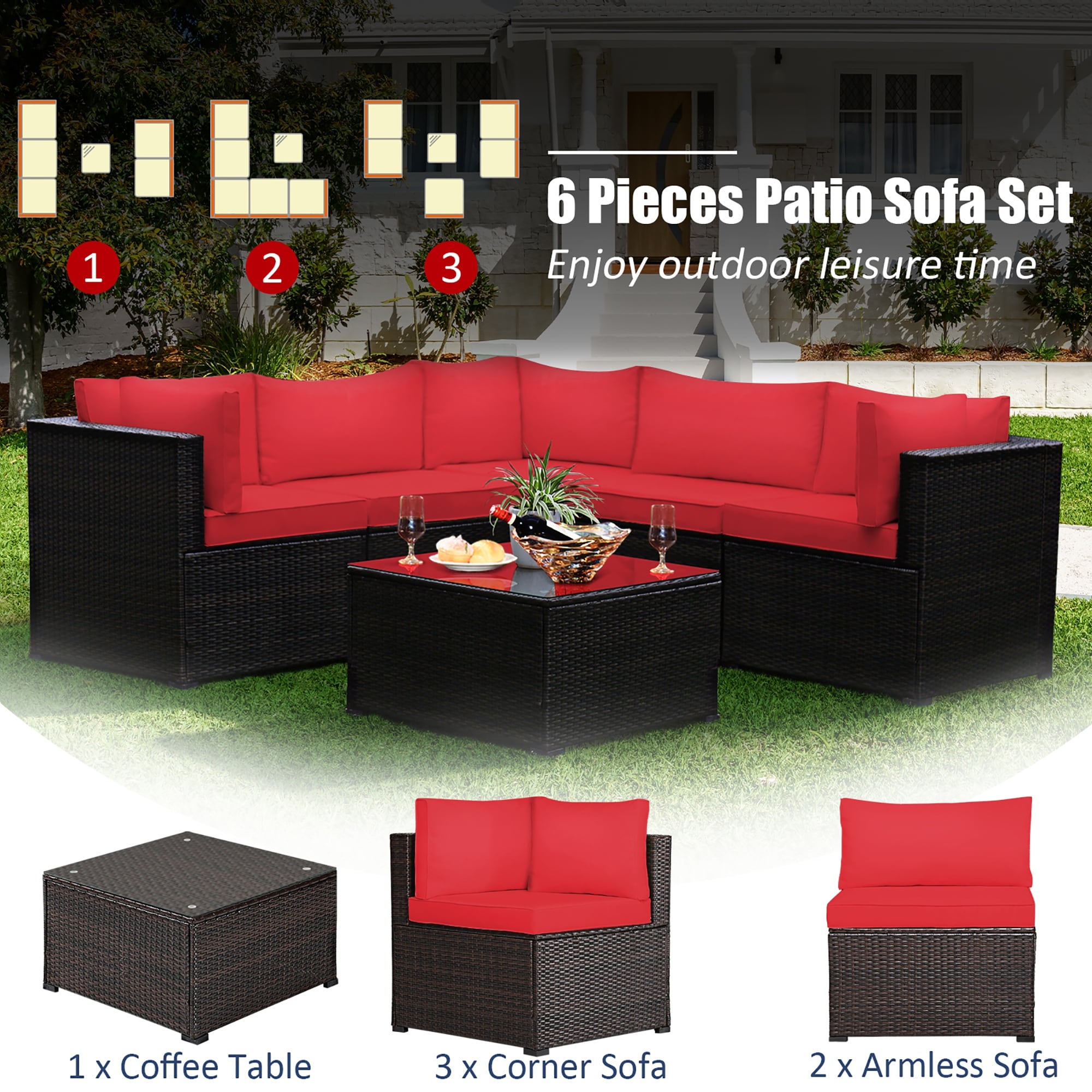 Costway outdoor sectional discount