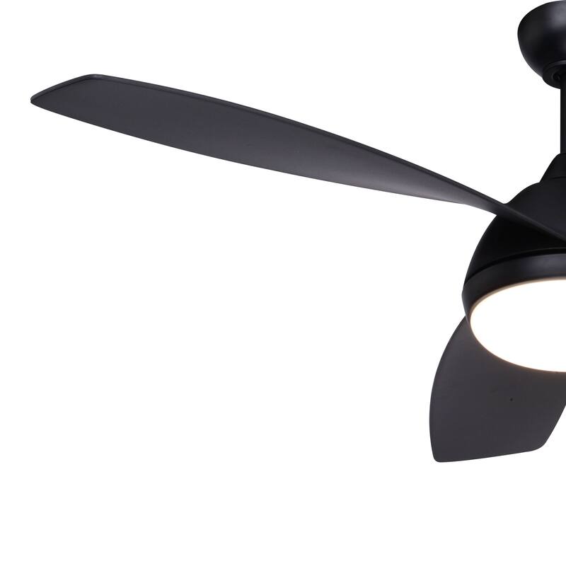 Odell White and Brushed Nickel Propeller Ceiling Fan with Integrated LED Light Kit and Remote