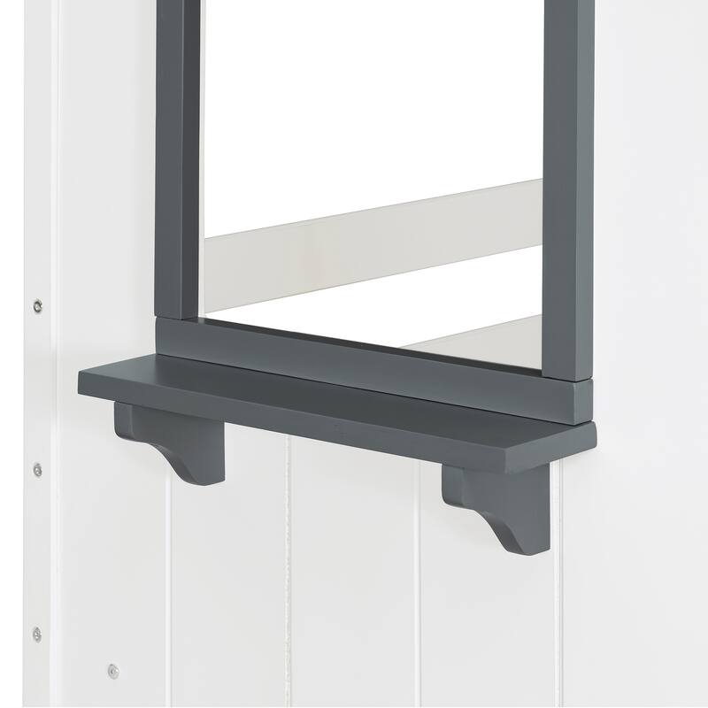 Roomfitters Twin Over Twin House Bunk Bed with Roof and Window, White