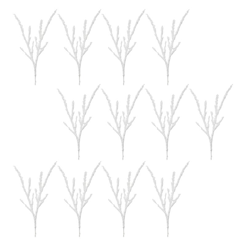Frosted Snow Branch (Set of 12) - White
