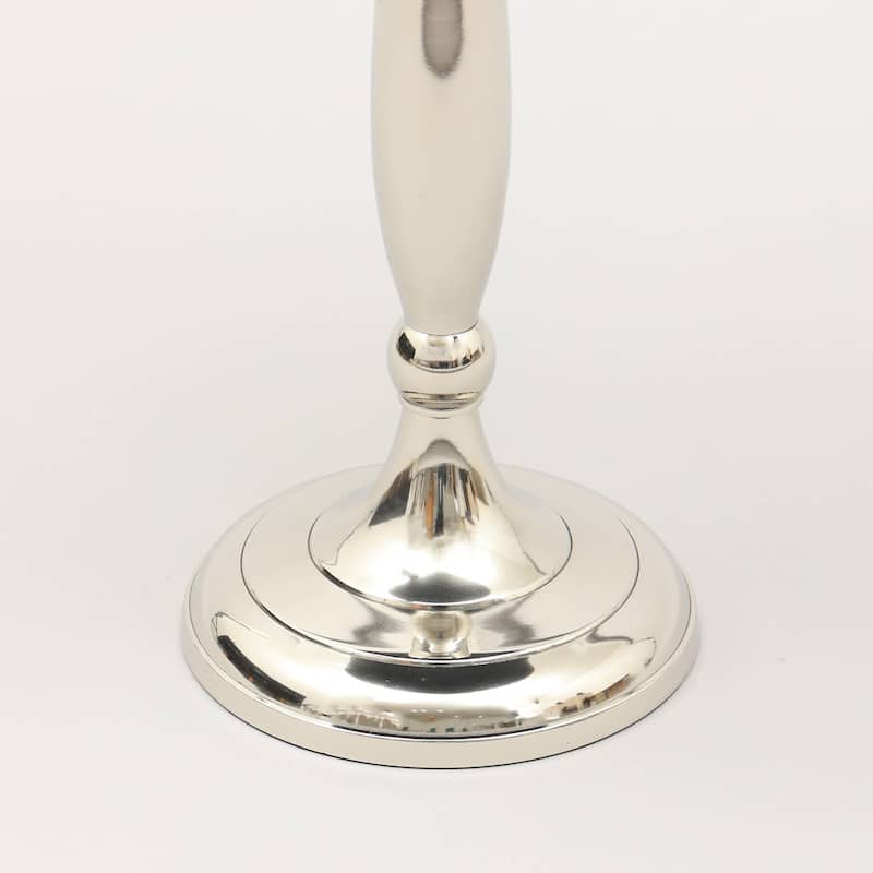 15x15x21 inch Decorative Modern Resin Side Table Silver Aluminum Sleek Minimalist Design Living Room Office