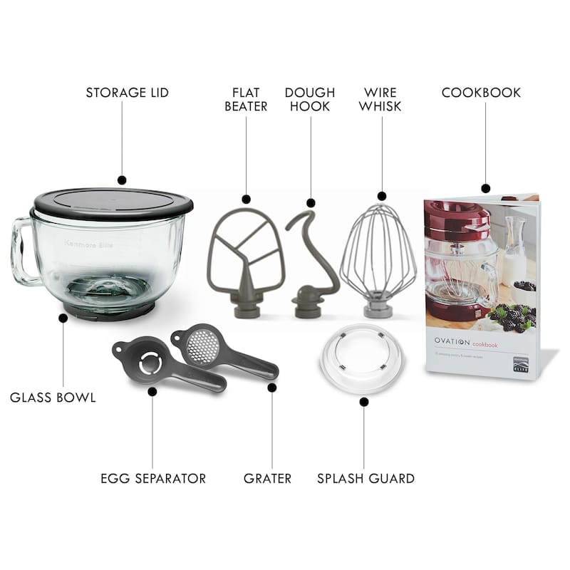 Kenmore Elite Ovation 5 qt Stand Mixer with Pour-In Top, 500W