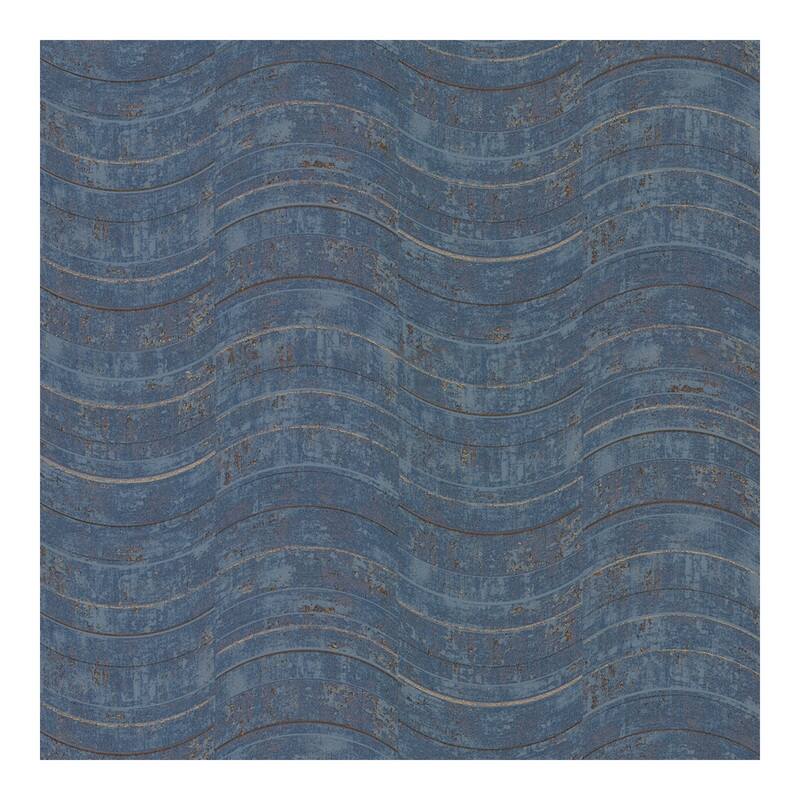 Brewster Hydra Blue Geometric Wallpaper - 21 x 396 x 0.025