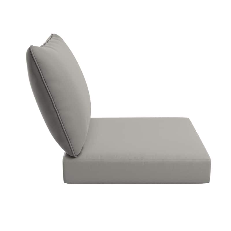 California Umbrella Outdoor Deep Seat Cushion Set, 24" x 48", Sunbrella Fabric, Densified Fiber Fill - Granite