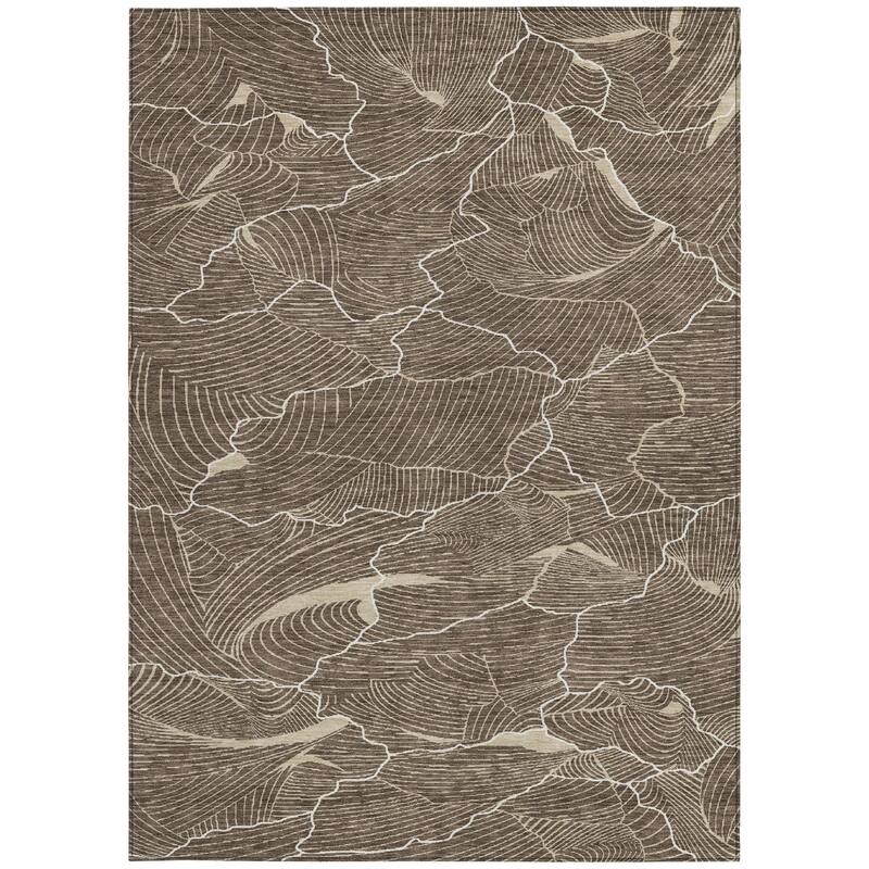 HomeRoots Abstract Transitional Rectangle Outdoor Rug