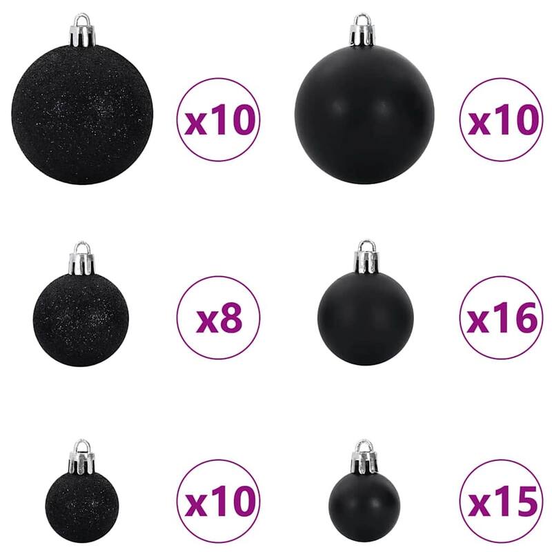 vidaXL Artificial Christmas Tree LED&Ball Set&Flocked Snow Decoration PVC&PE