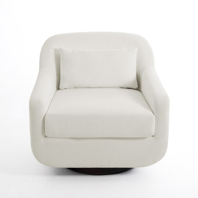 Modern Chenille Swivel Accent Chairs With Pillow