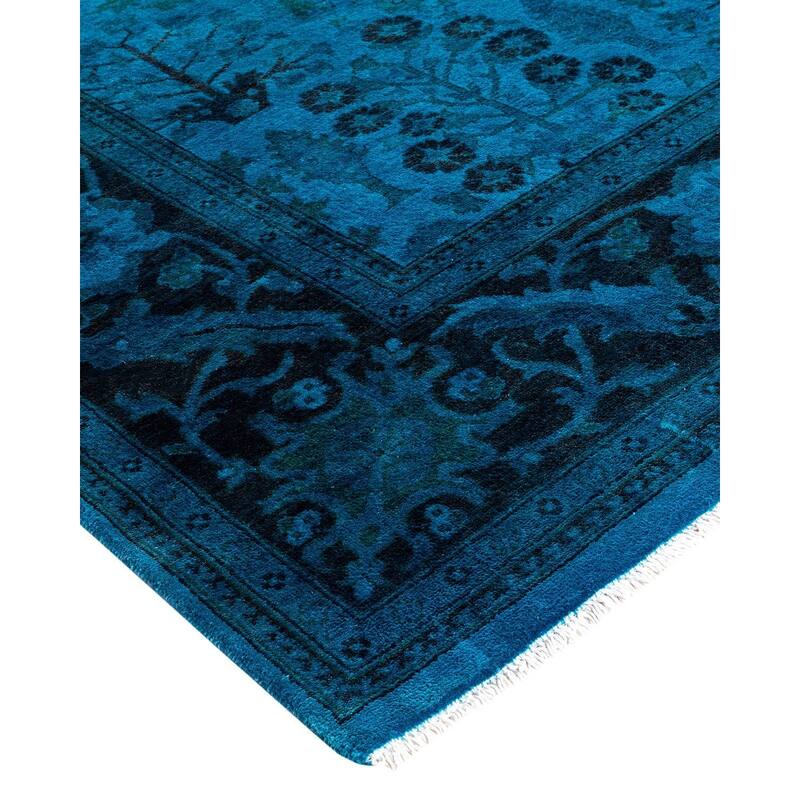 Vibrance, One-of-a-Kind Hand-Knotted Area Rug - Blue, 6' 0" x 8' 9" - 6' 0" x 8' 9"