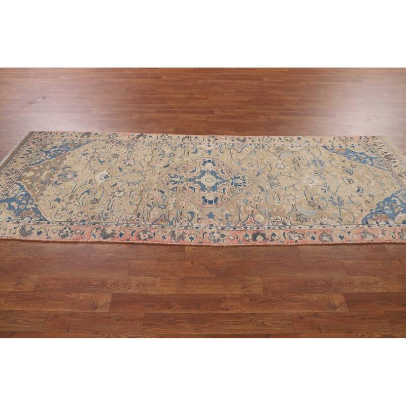 Sarouk Persian Vintage Runner Rug Hand-Knotted Wool Carpet - 3'1" x 8'11"