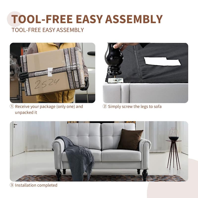 60.6 Inches Loveseat Sofa, Comfy Couches for Small Spaces