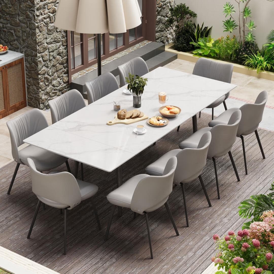Modern Extendable Sintered Stone Outdoor Dining Table
