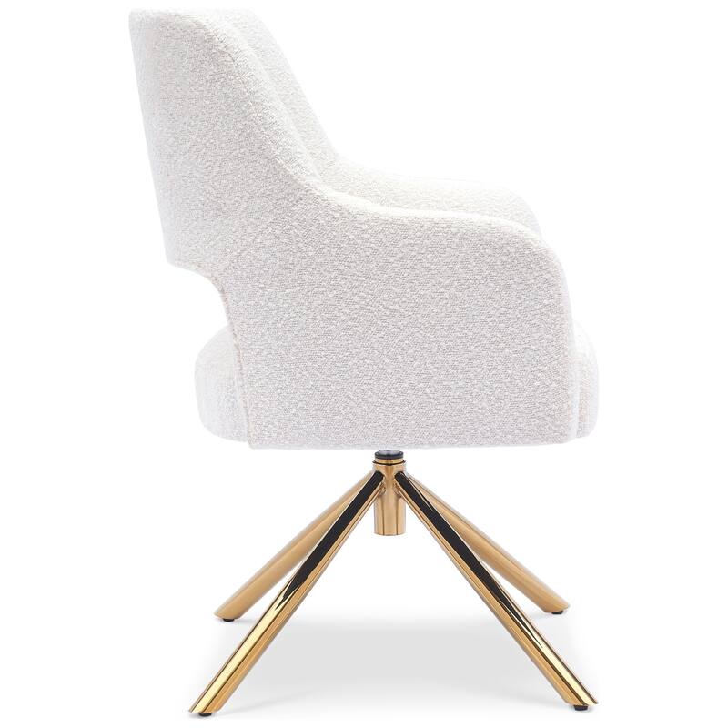 Boucle Polyester Upholstered Swivel Accent Chair - Stain Resistant (Set of 4)