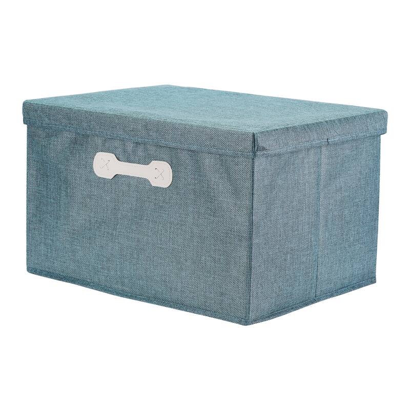 Storage Cube, Fabric Storage Bin with Lid and Handle for Shelves Closet, Collapsible Storage Basket for Organizing Clothes Books - Green - 18*14*10.5in