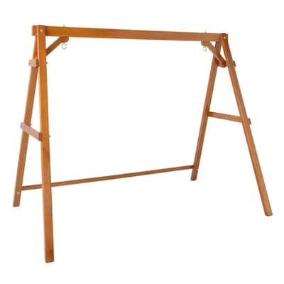 6.9*4.4*5.7ft Wooden Porch Swing Frame