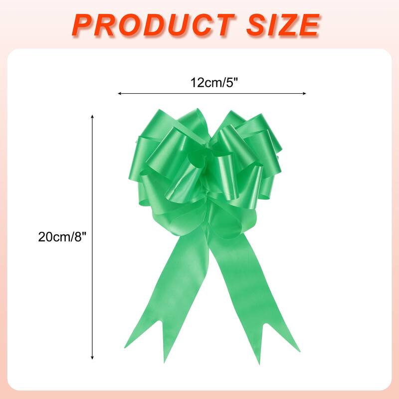 10pcs Large Pull Bow Big Gift Wrapping Bows Ribbon for Christmas Bow - Green - 5 Inch