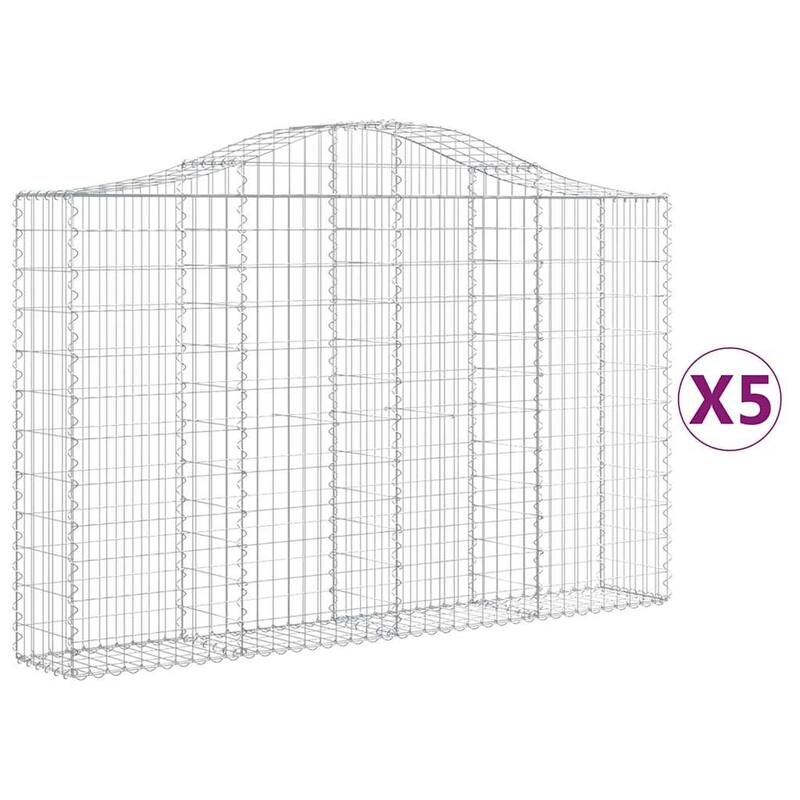 vidaXL Gabion Basket Arched Gabion Basket Planter for Flower Galvanized Iron - 78.7 x 78.7 x 23.6 inch