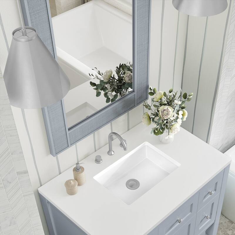 James Martin Vanities D225-M28 Solene 28"W x 38"H Rectangular Flat - Serenity Blue