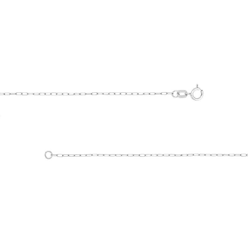 Curata 14k White Gold 1.1mm Diamond Cut Forzentina Chain Necklace (Spring Ring)