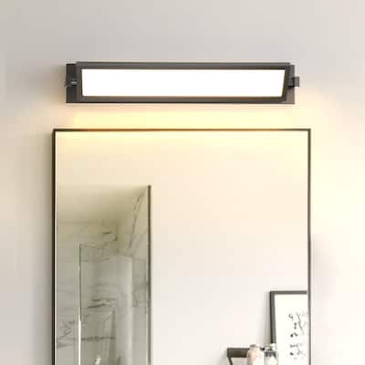 Rotatable Metal Wall Sconce with Adjustable Dimmable LED Lighting - 27 Inch