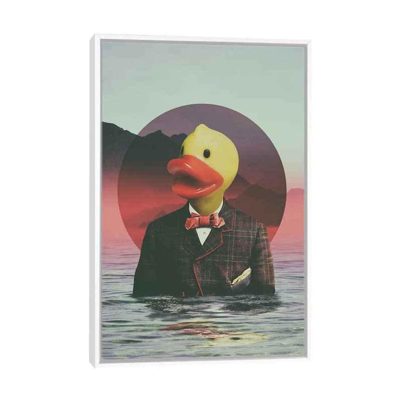 iCanvas "Rubber Ducky" by Ali Gulec Framed Canvas Print - White - 48x32
