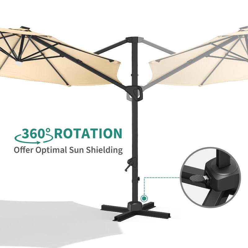 10FT Outdoor Cantilever Umbrella Patio Umbrella with Base