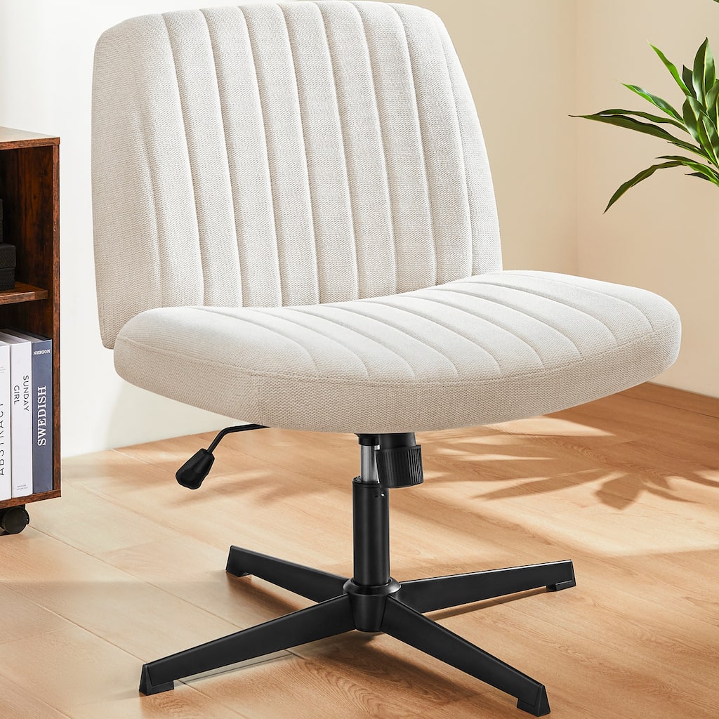 Cross-Legged Chair, No Wheels Armless Swivel Home Office Chair