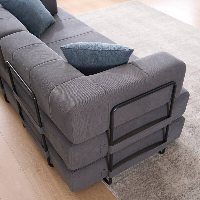 Versatile Convertible Sofa Bed with Plush Pillows for Any Living Space