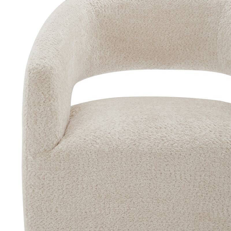 Spruce & Spring Joey Barrel Accent Chair with Casters for Living Room, Office, or Reading Nook