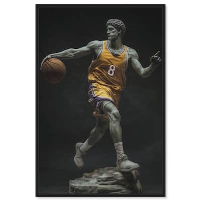 Basketball Yellow Uniform Canvas by Art Remedy