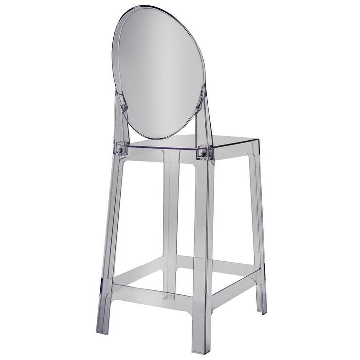 Set of 4 Smoke Modern 25" Seat Bar Stool Counter Height With Backs Plastic Chairs For Home Restaurant Office