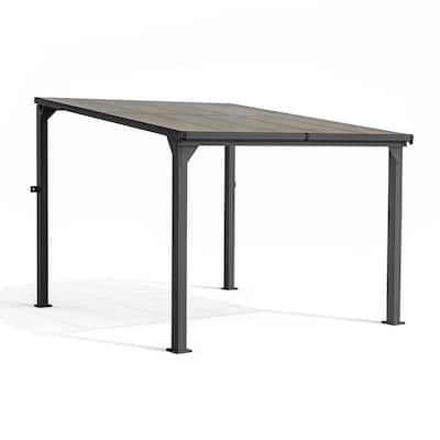 Hardtop Outdoor Gazebo Pergola Aluminum Framed with Sloping Pitched Roof for Garden, Patio, Backyard