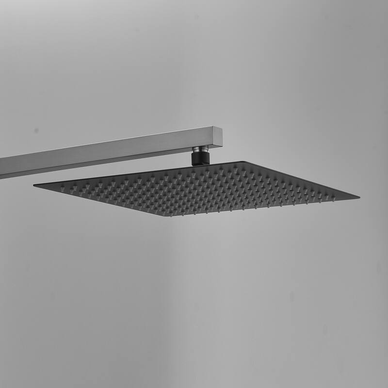 Solid Square Rainfall Shower Head in Black - 11.9"x11.9"