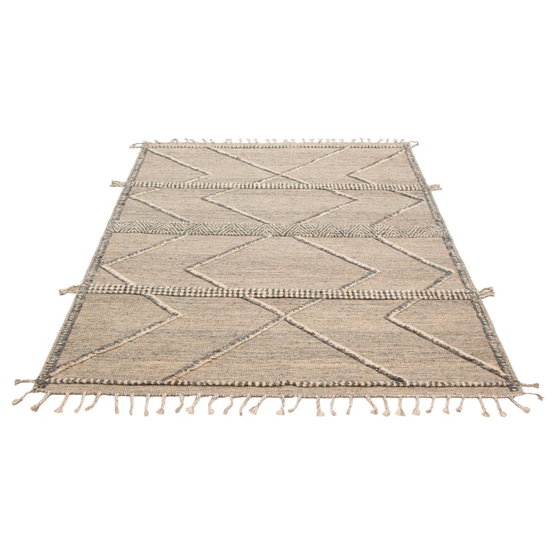 ECARPETGALLERY Hand-knotted Tangier Light Grey Wool Rug - 8'2 x 10'0