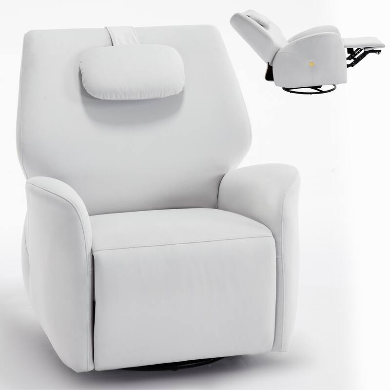 Electric Power Glider Recliner with 270° Swivel, Rocking Motion, Ergonomic Lumbar & Neck Support, Dual USB/Type-C Ports