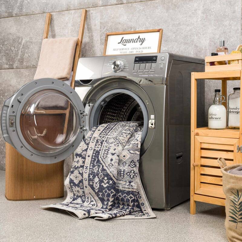 Hauteloom Cabacungan Hallway, Kitchen Machine Washable Runner Rug - Black, Taupe, Peach - 2'7" x 7'3" - 6'7" Round - Black, Teal, Light Gray / Rebe