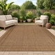 preview thumbnail 66 of 98, World Rug Gallery Border Indoor/Outdoor Flat Woven Area Rug