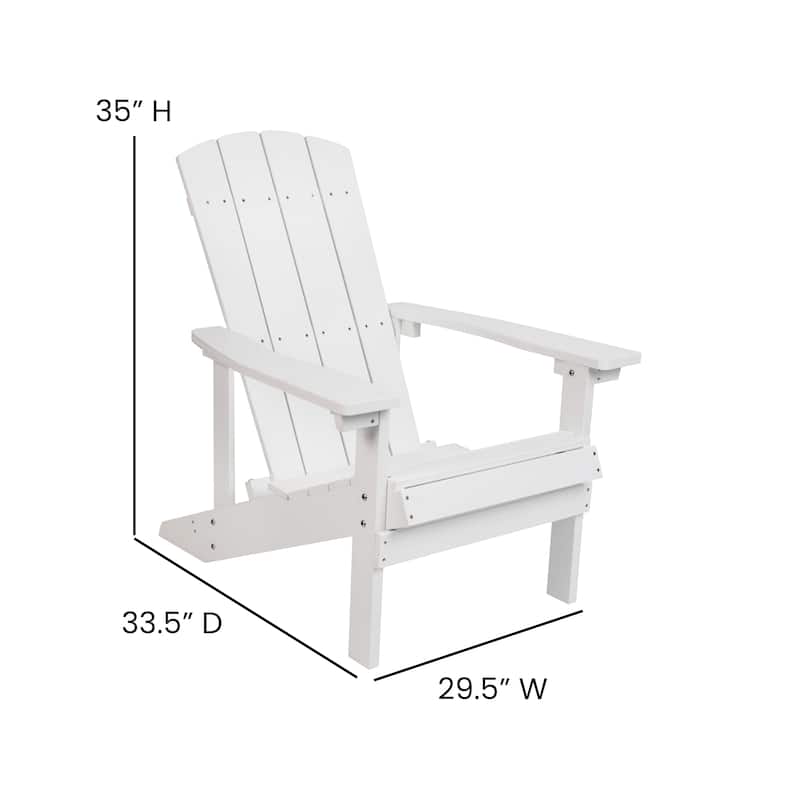 Outdoor All-Weather Poly Resin Wood Adirondack Chairs (Set of 2)