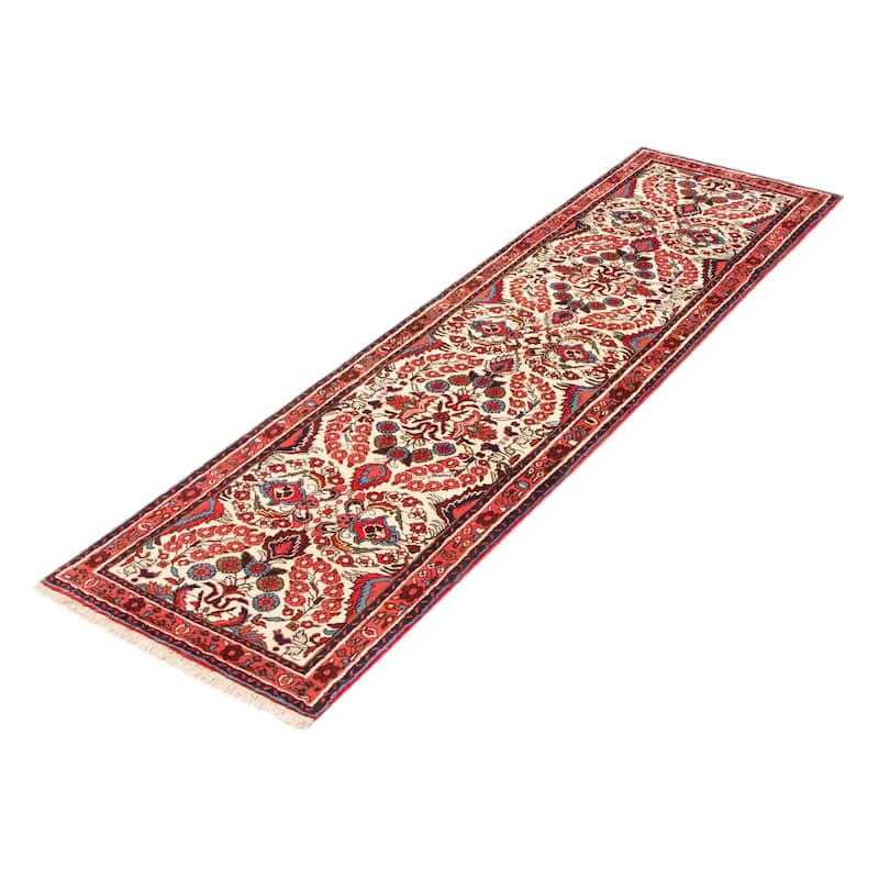 ECARPETGALLERY Hand-knotted Anatolian Cream Wool Rug - 2' 8" x 9' 9"