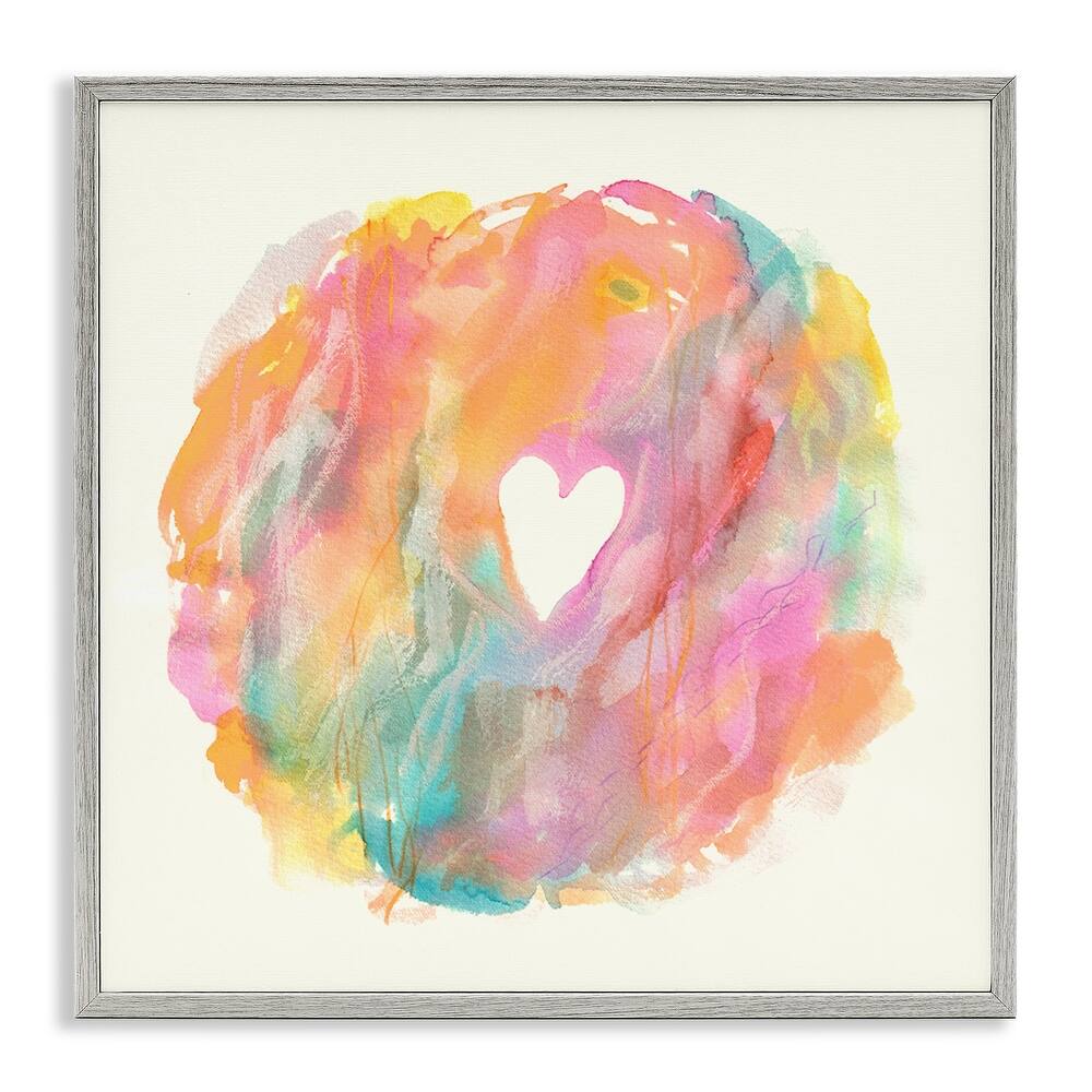 Stupell Abstract Heart Shape Fluid Mixed Pastels Painting Framed Wall Art, Design by Elvira Errico - Multi