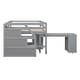 preview thumbnail 34 of 57, Artsy Full Size Loft Bed with Retractable Writing Desk and 3 Drawers, Wooden Loft Bed with Storage Stairs and Shelves, Espresso