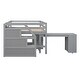 preview thumbnail 32 of 55, Full Size Loft Bed with Retractable Desk, Storage Drawers, and Stairs, Space-Saving